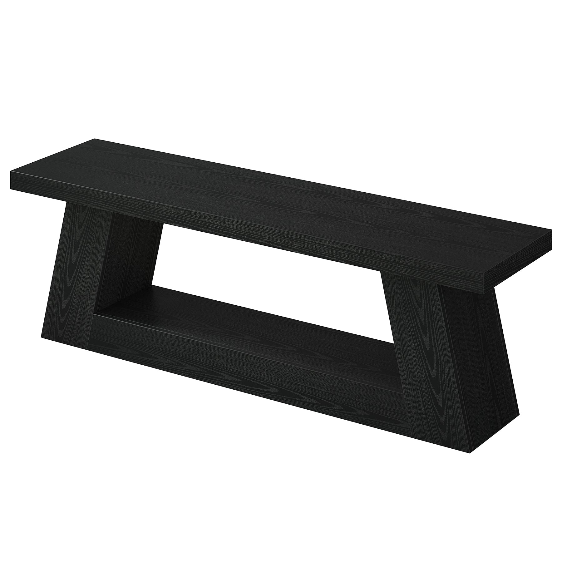 63" Entryway Bench with Storage Shelf, 2-Tier End of Bed Bench