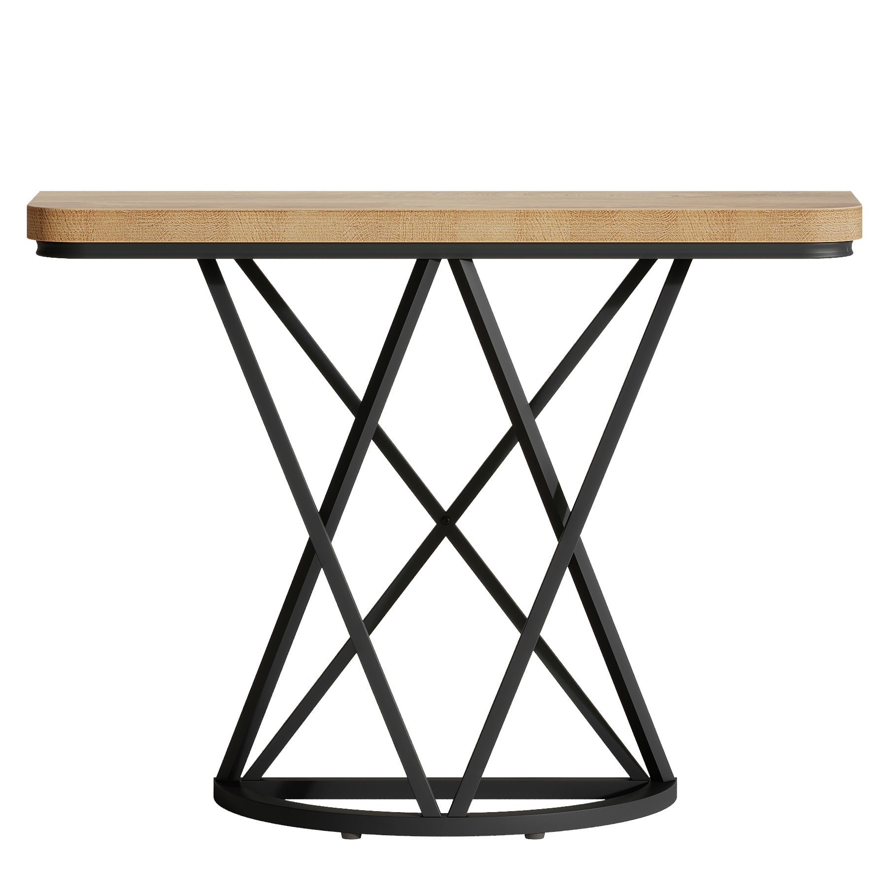 41.3" Industrial Console Table, Narrow Entryway Table with Metal Base