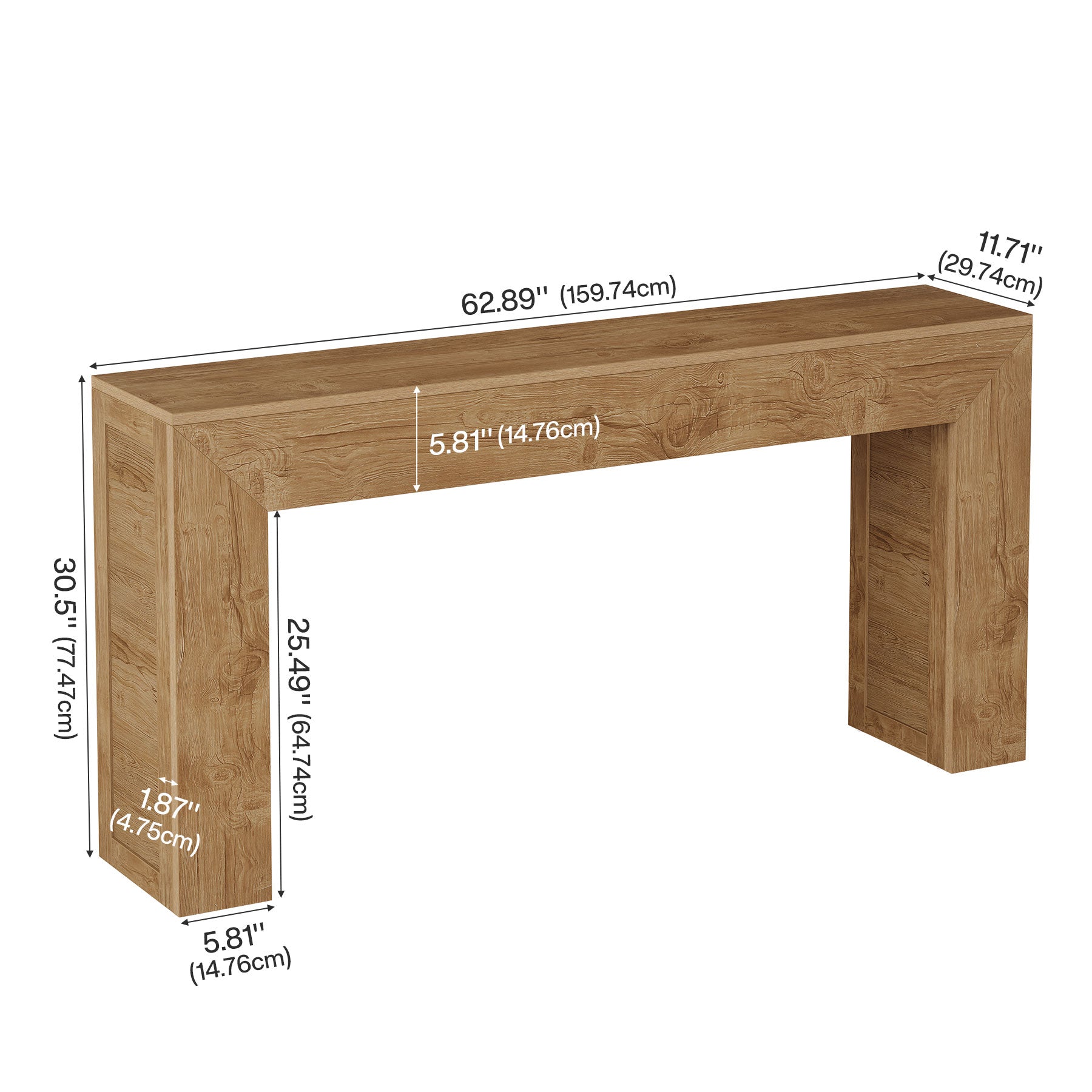 63" Console Table,Farmhouse Sofa Table Entry Table for Hallway