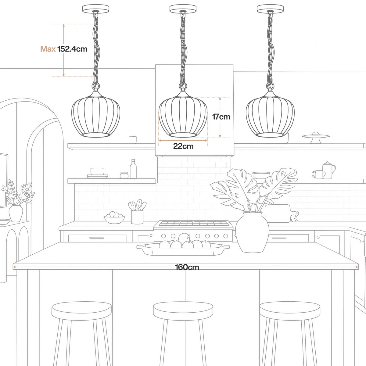 Tribesigns Dining Table Pendant Lamp
