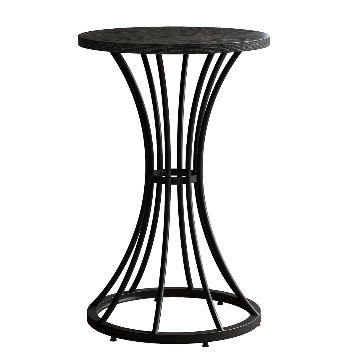 95cm Round Bar Table, Farmhouse Curved Metal Base for 2