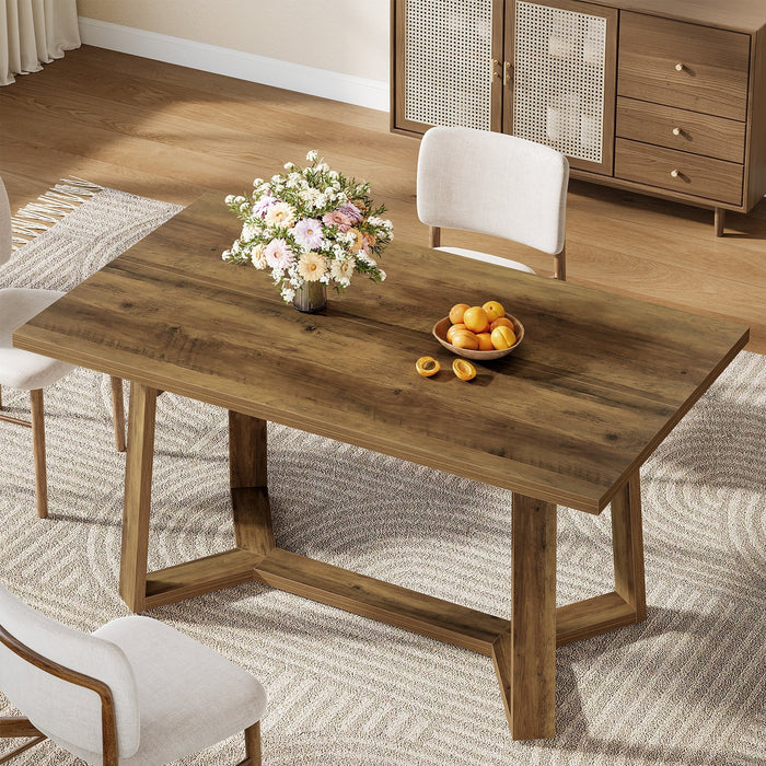 120cm Dining Table, Modern 4-6 Seater MDF Wood Effect for Dining Room