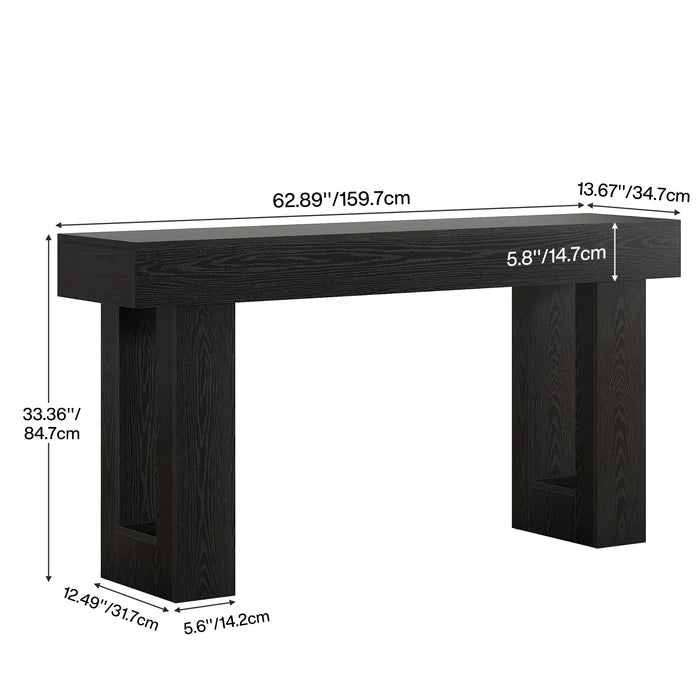 160cm Rustic Wood Console Table, Farmhouse Sofa Table