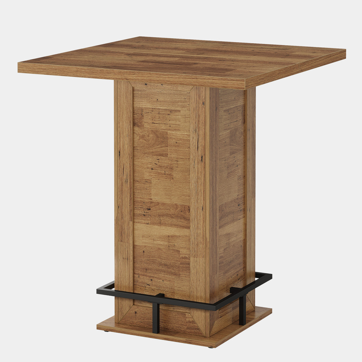 99cm Bar Table, Square Wooden Bistro Table for Home Pub