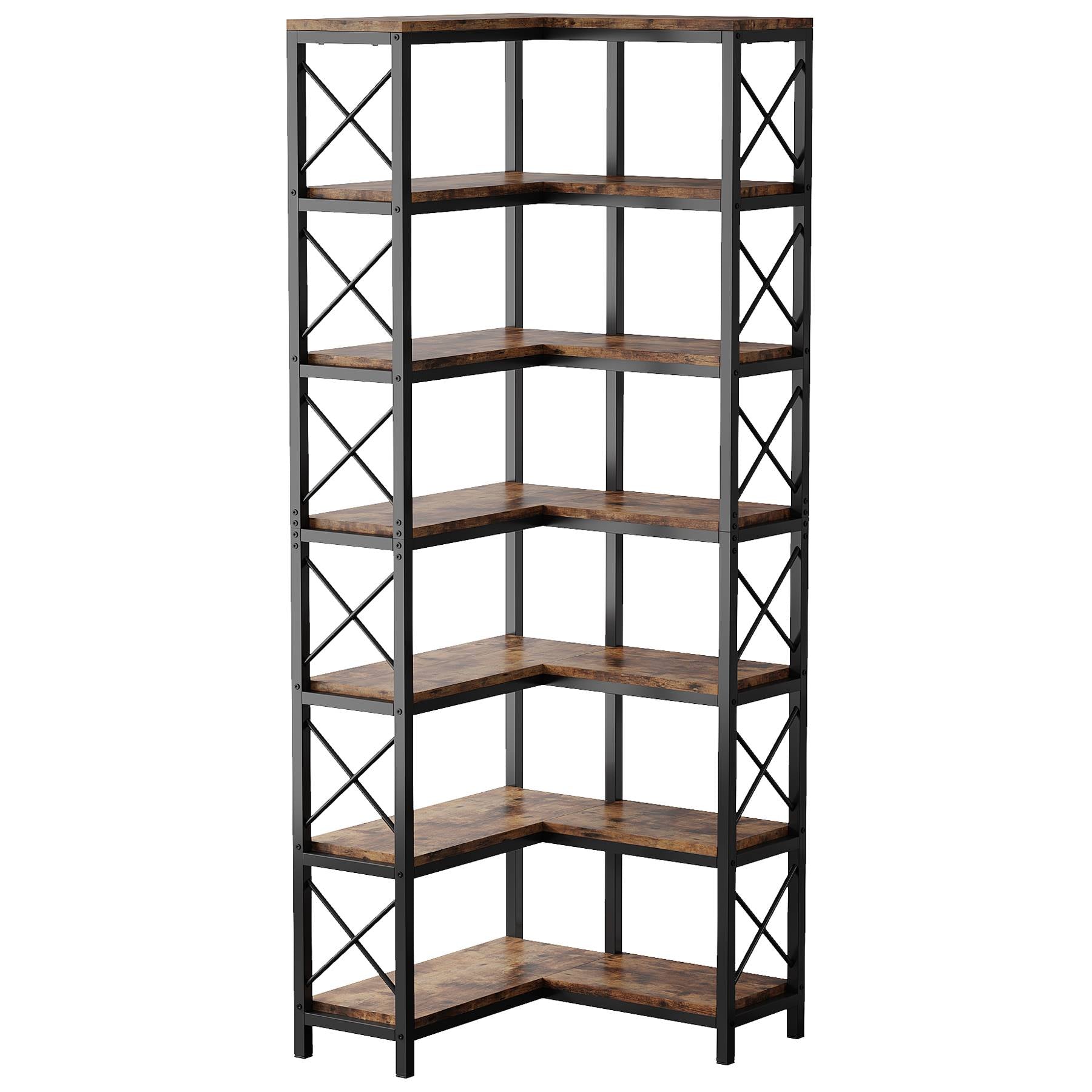7-Tier Corner Bookshelf  Display Storage Rack