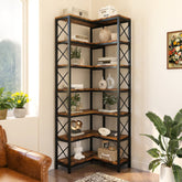 7-Tier Corner Bookshelf  Display Storage Rack 3