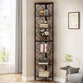 7-Tier Corner Shelf, 78.7” Corner Bookcase Slim Corner Storage Rack Tribesigns 3