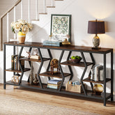 70.9" Console Table Industrial Sofa Table with Storage Shelves Tribesigns 3