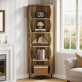 71" Corner Shelf, 5 - Tier Bookcase Display Shelf Storage Rack Tribesigns 3