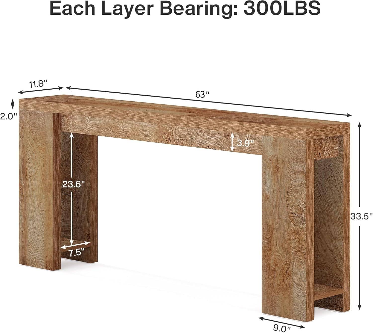 Tribesigns 63" Extra Long Console Table, Farmhouse Sofa Table Behind Couch