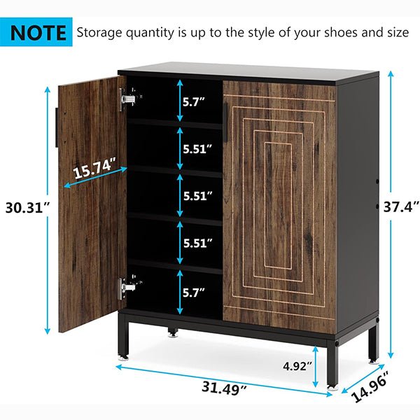 5-Tier Shoe Cabinet, 20 Pairs Entryway Shoe Racks Organizer with Shelves