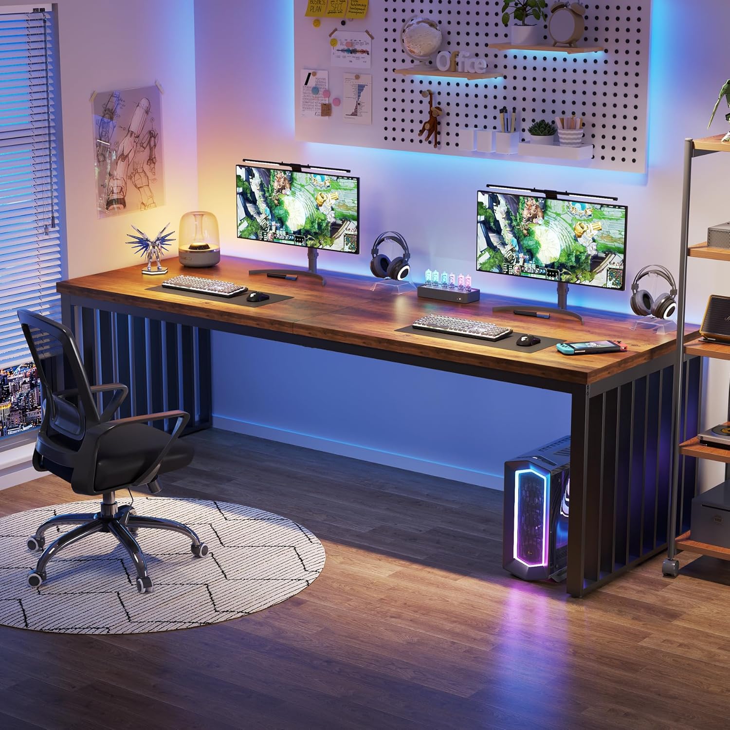 71" Home Office Computer Desk - Heavy Duty Metal Frame Workstation