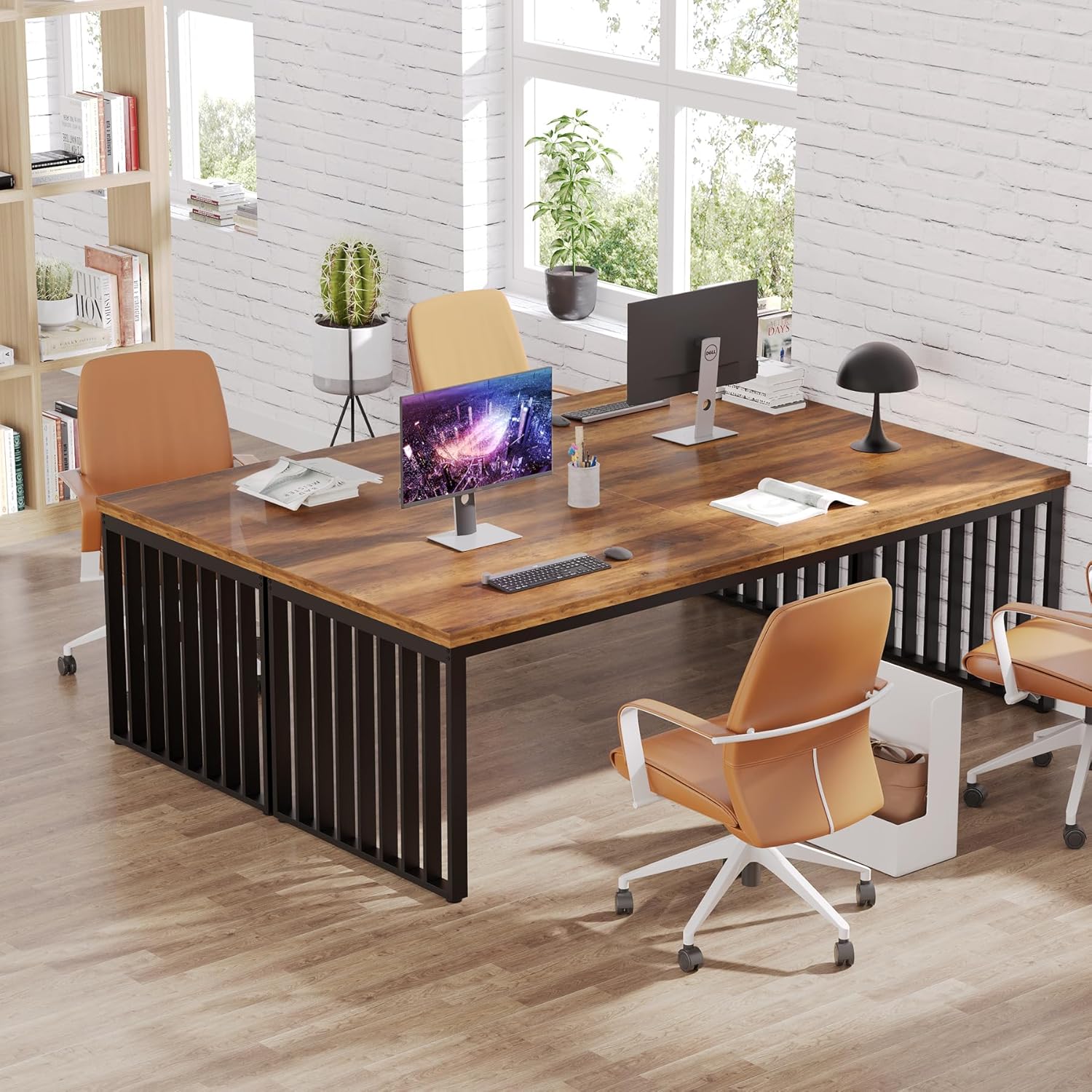 71" Home Office Computer Desk - Heavy Duty Metal Frame Workstation