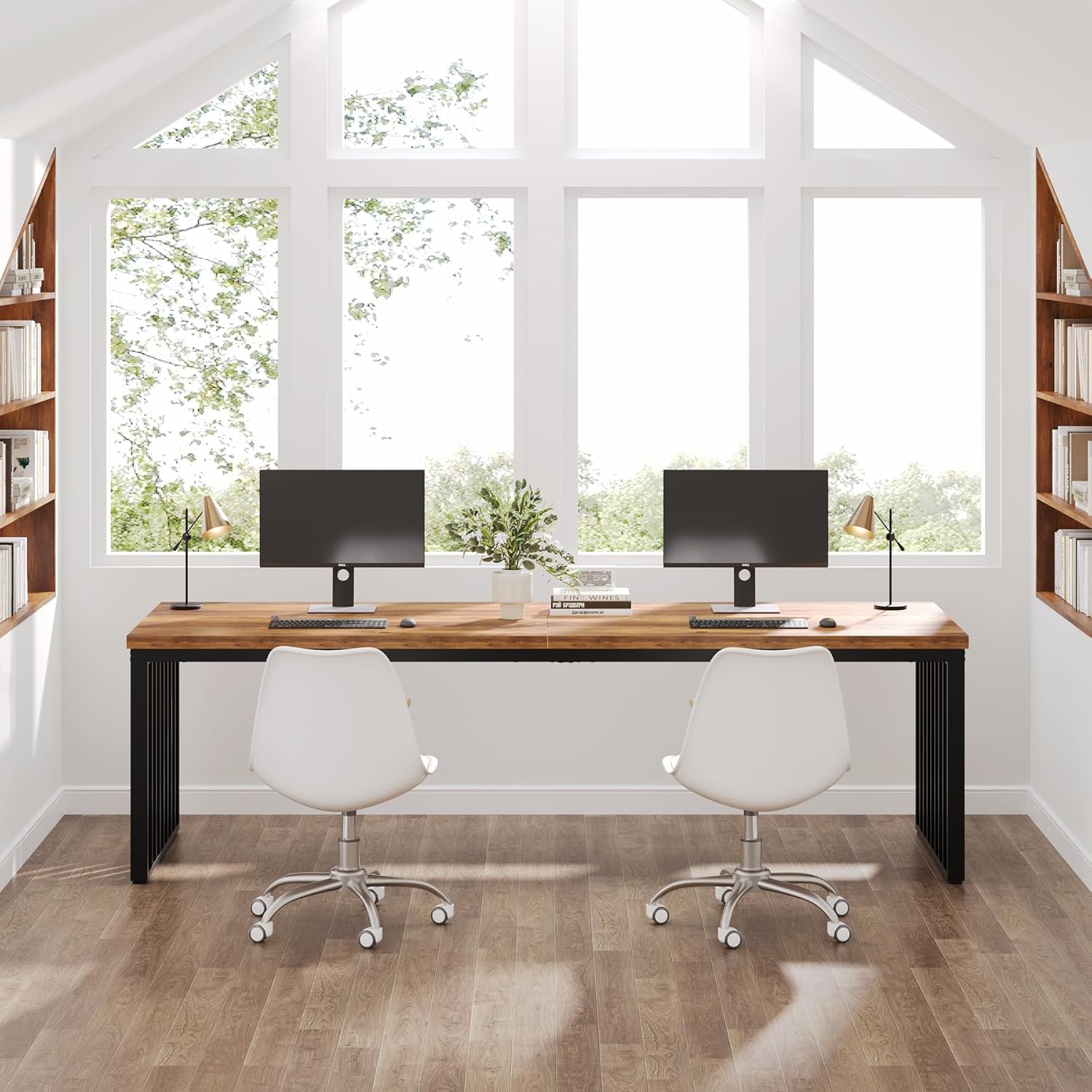 71" Home Office Computer Desk - Heavy Duty Metal Frame Workstation