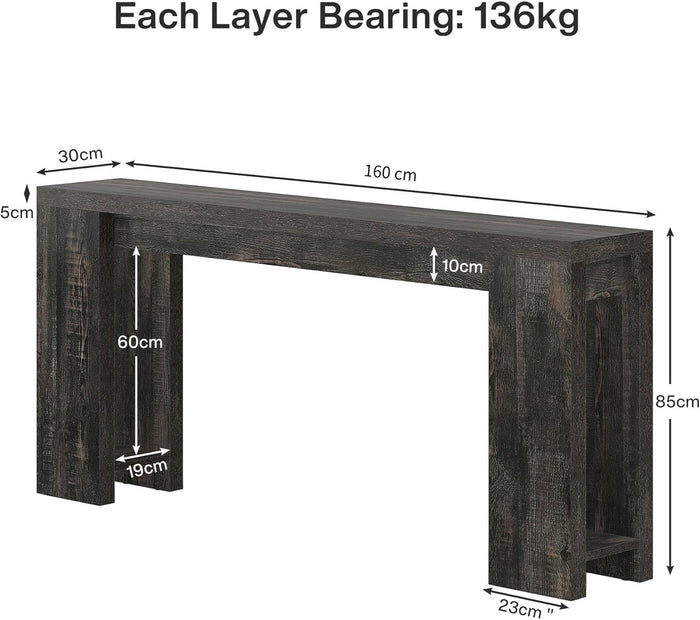 Tribesigns 63" Extra Long Console Table, Farmhouse Sofa Table Behind Couch