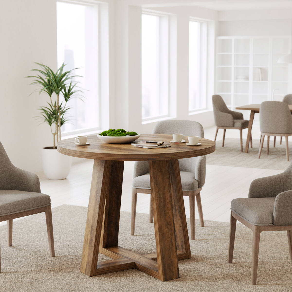 80cm Conference Table, Farmhouse Home Office Meeting Desk for 2-4