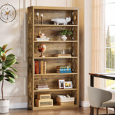 74.8" Bookshelf, 6 - Tier Bookcase Standing Open Display Storage Shelves Tribesigns 3