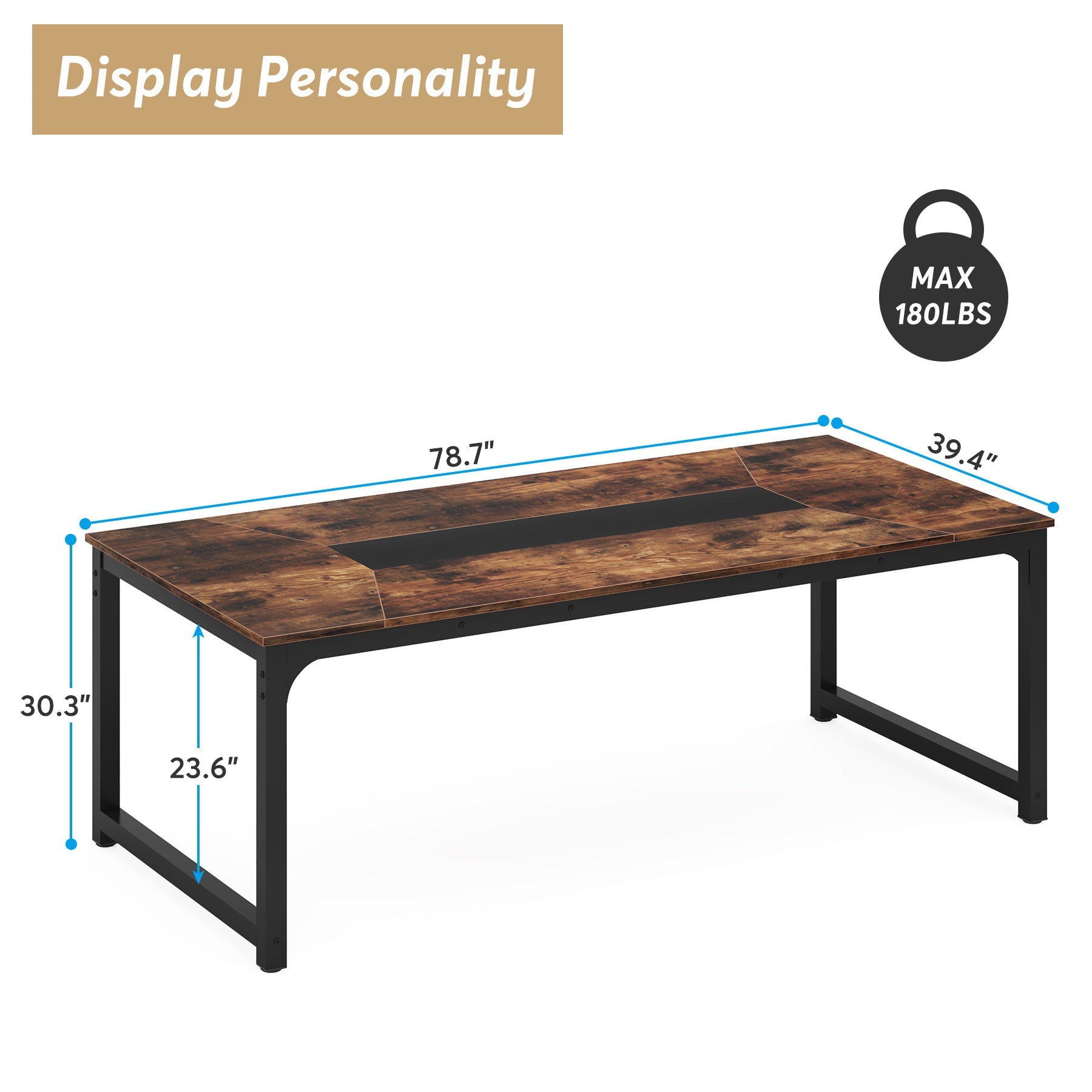 Rectangular Conference Table, 6FT Minimalist Computer Desk