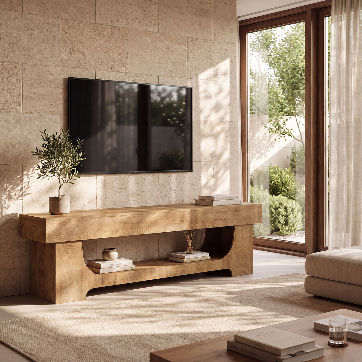 160cm TV Stand, Farmhouse Entertainment Centre with Storage for TVs up to 75"
