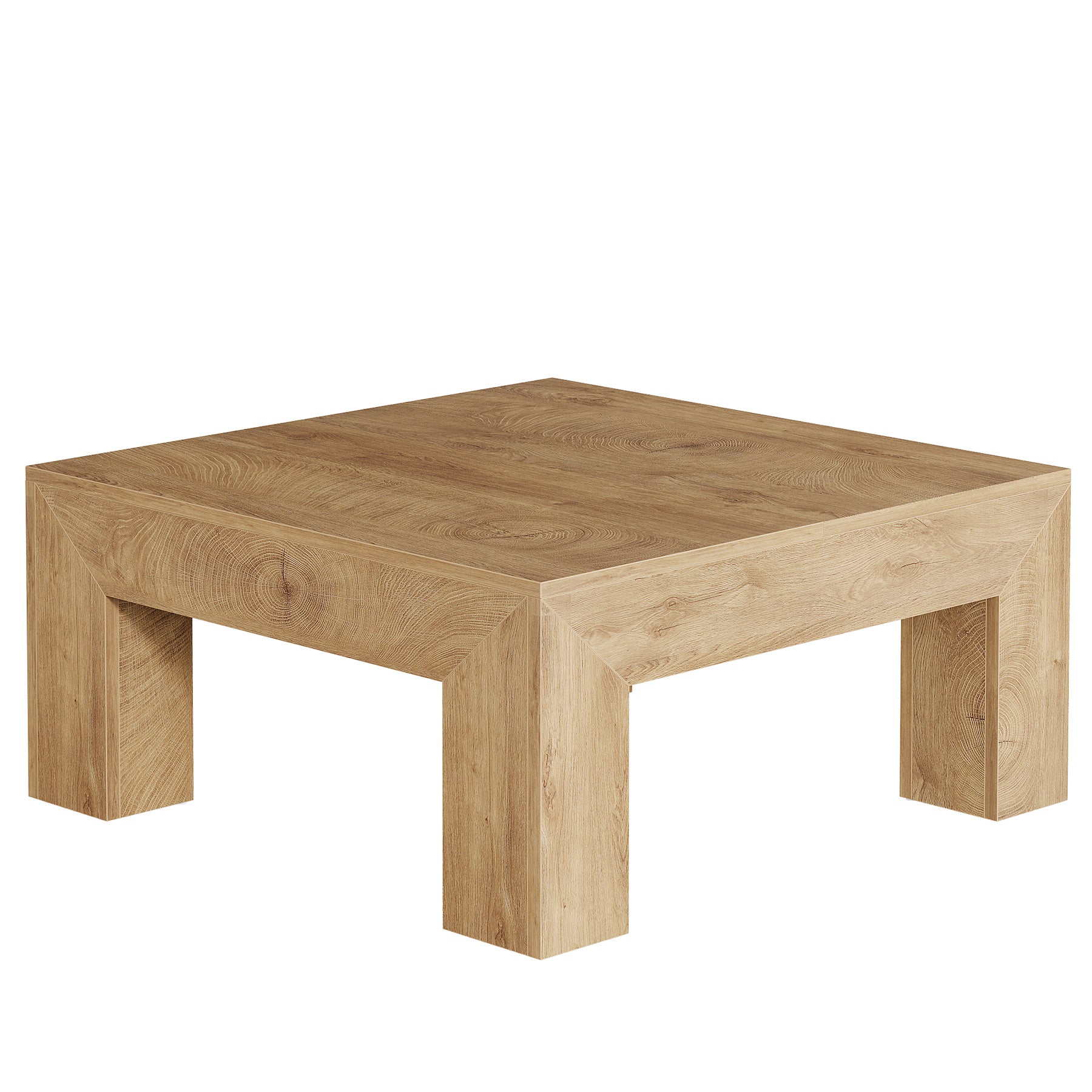 39" Square Farmhouse Coffee Table, Tea Table with Sturdy Wood Legs