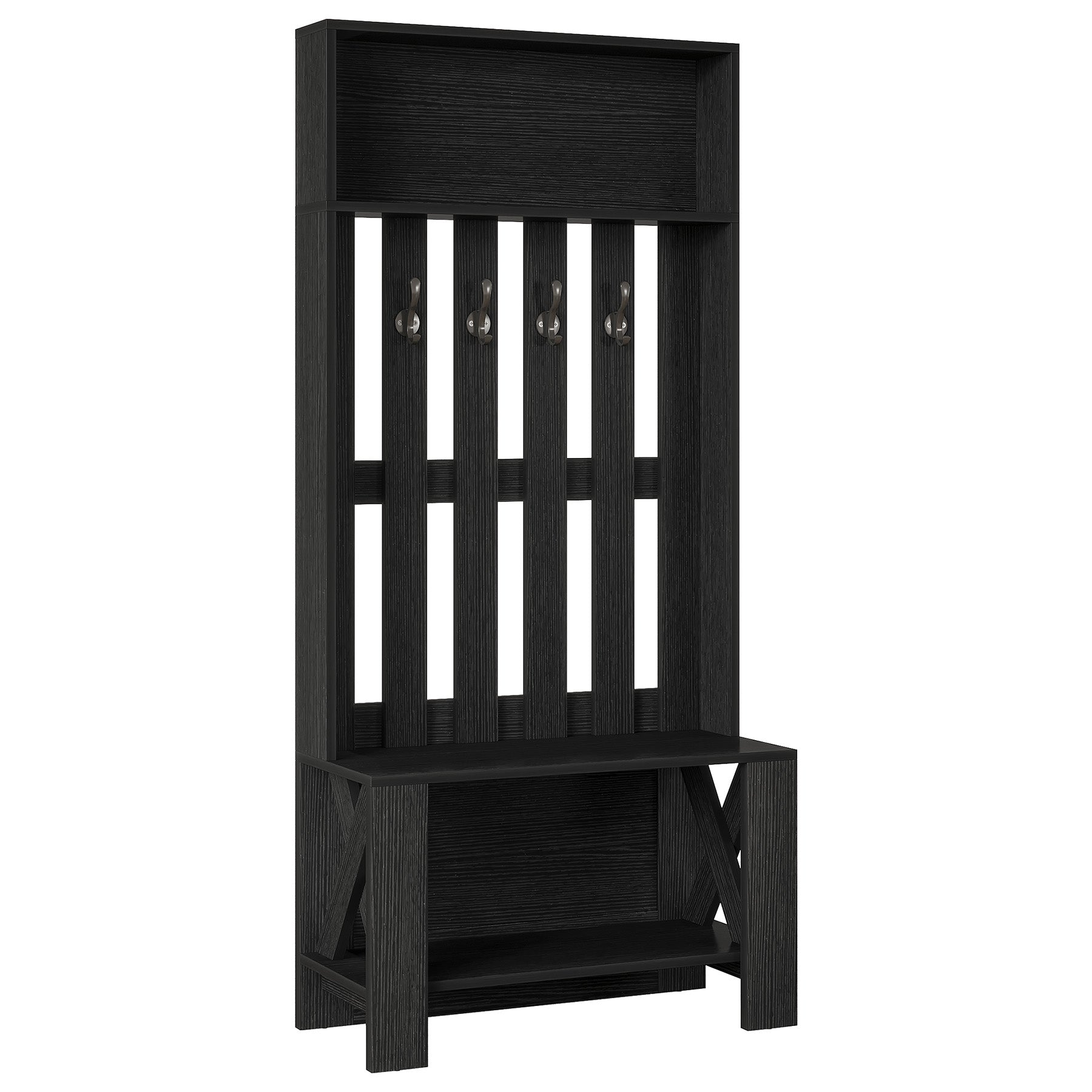 70.8" Freestanding Hall Tree with Shoe Bench and Hooks