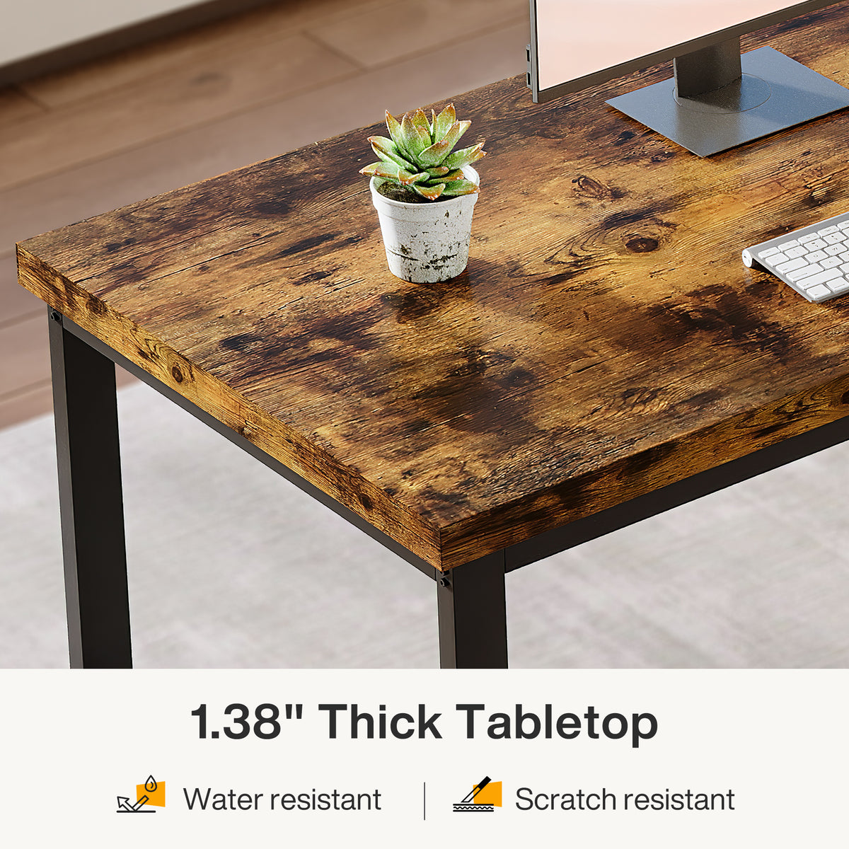 Tribesigns 200cm-long computer desk, office desk for two people