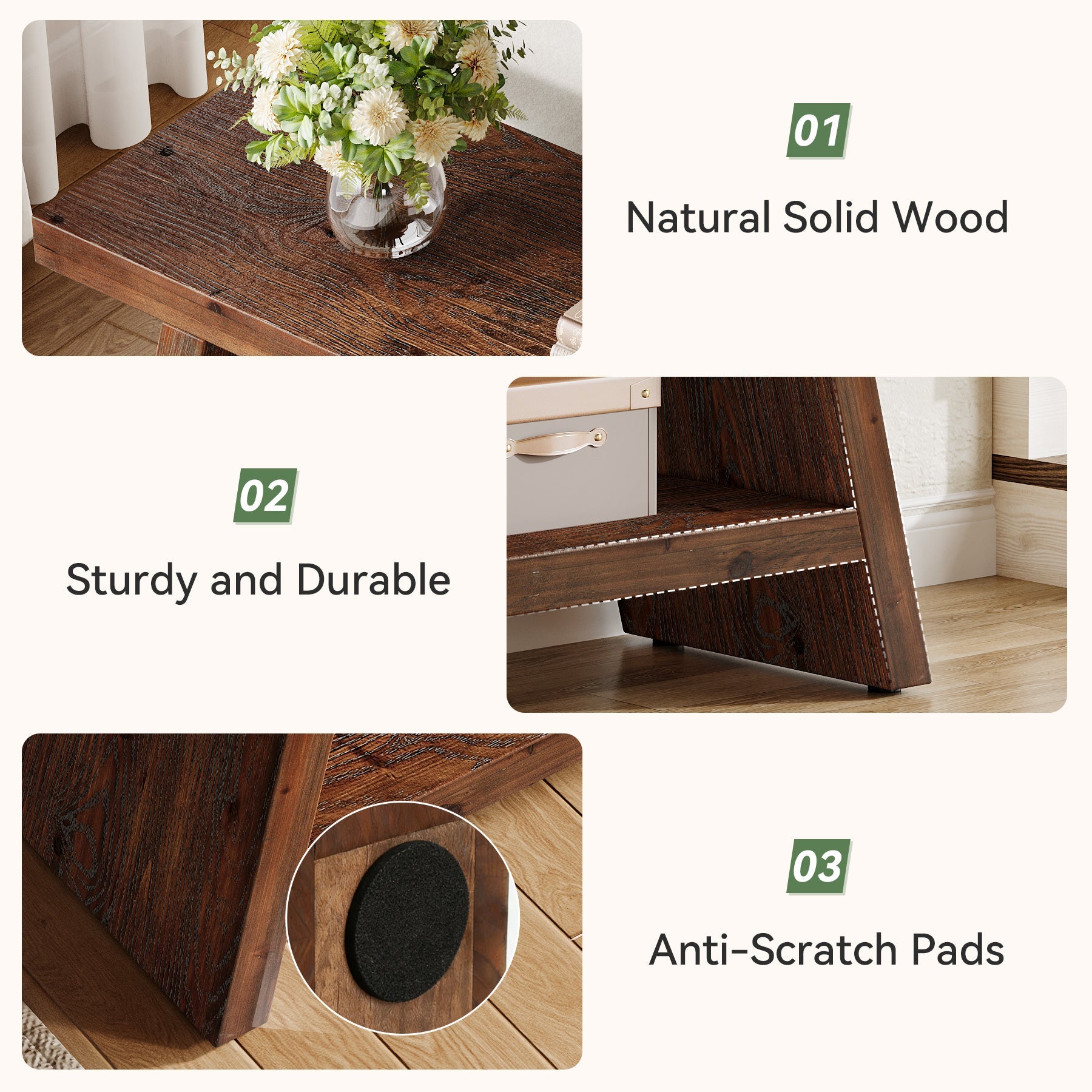 120cm 2-Tier Solid Wood Entryway Bench with Open Storage, Wooden Shoe Bench for Hallway & Foyer