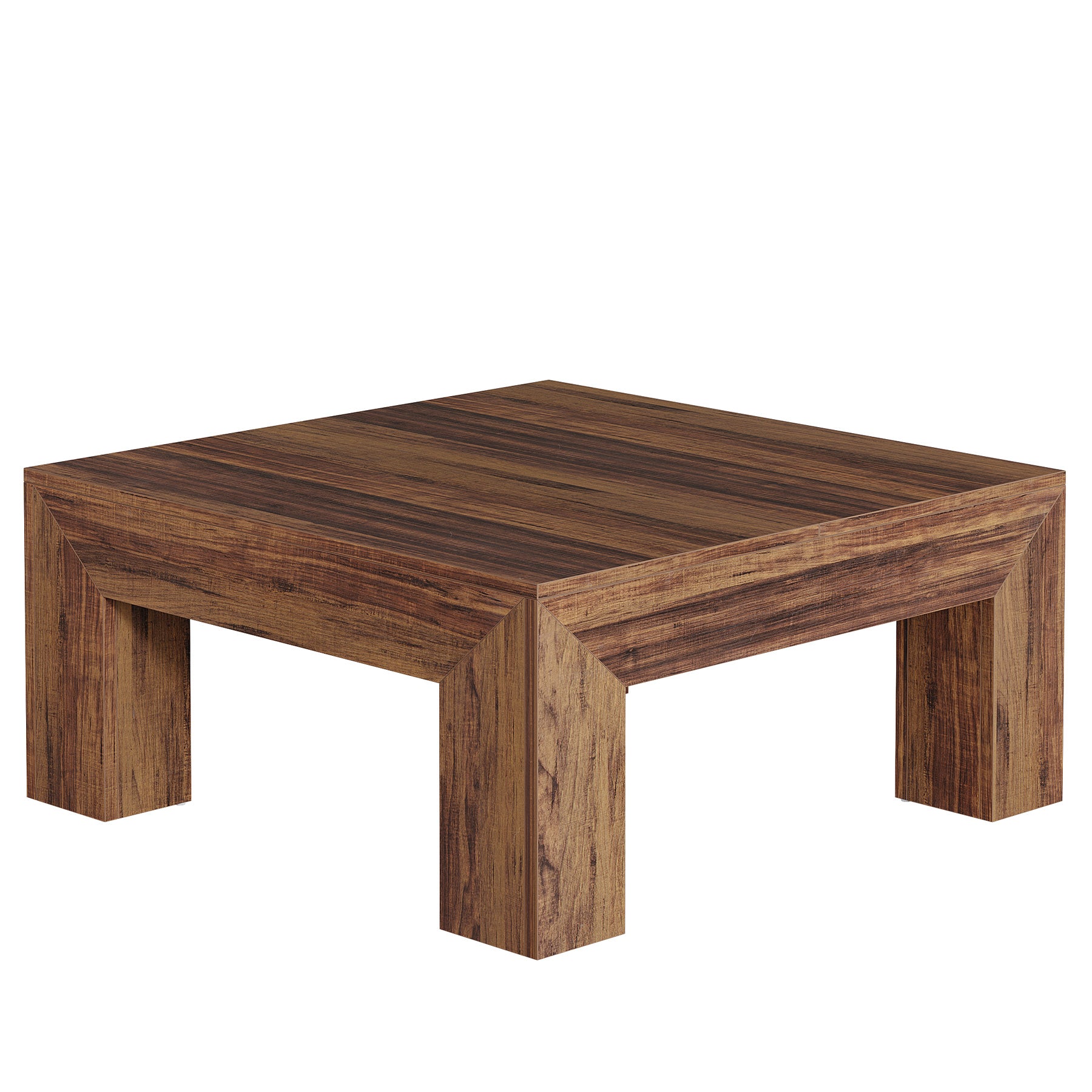 39" Square Farmhouse Coffee Table, Tea Table with Sturdy Wood Legs