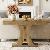 150cm Narrow Farmhouse Console Table, Wooden Sofa Table with X-Frame Base for Entryway, Hallway, or Behind Couch 3