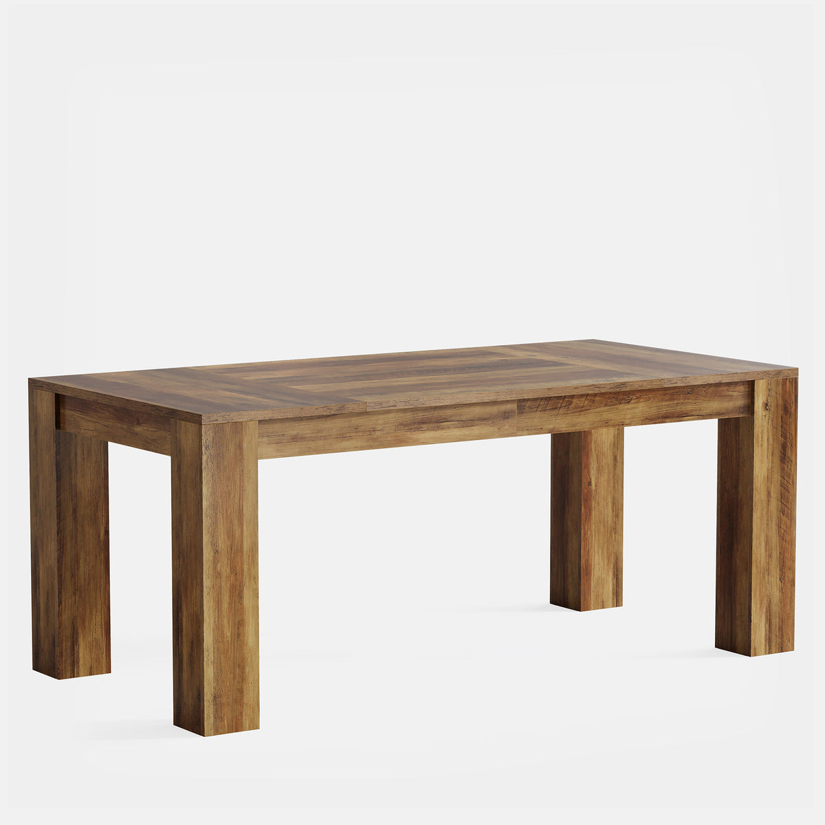 160cm Dining Table, Rustic Farmhouse Wooden Kitchen Table for 4-6