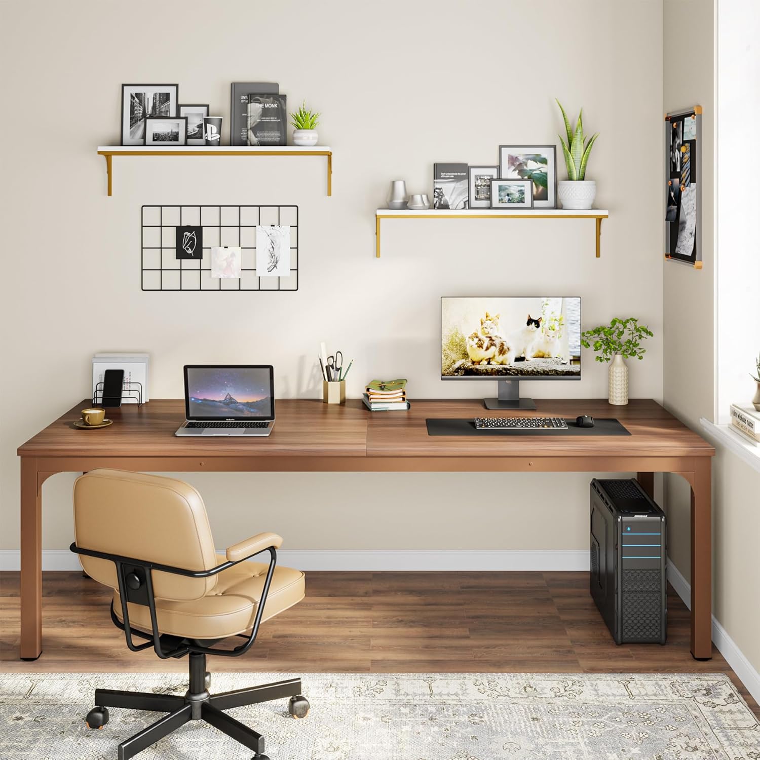 78.7" Rectangle Executive Desk,  Computer Desk 6FT Conference Table