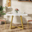 31.5" Square Dining Table, Wood Kitchen Table with Metal Legs for 4
