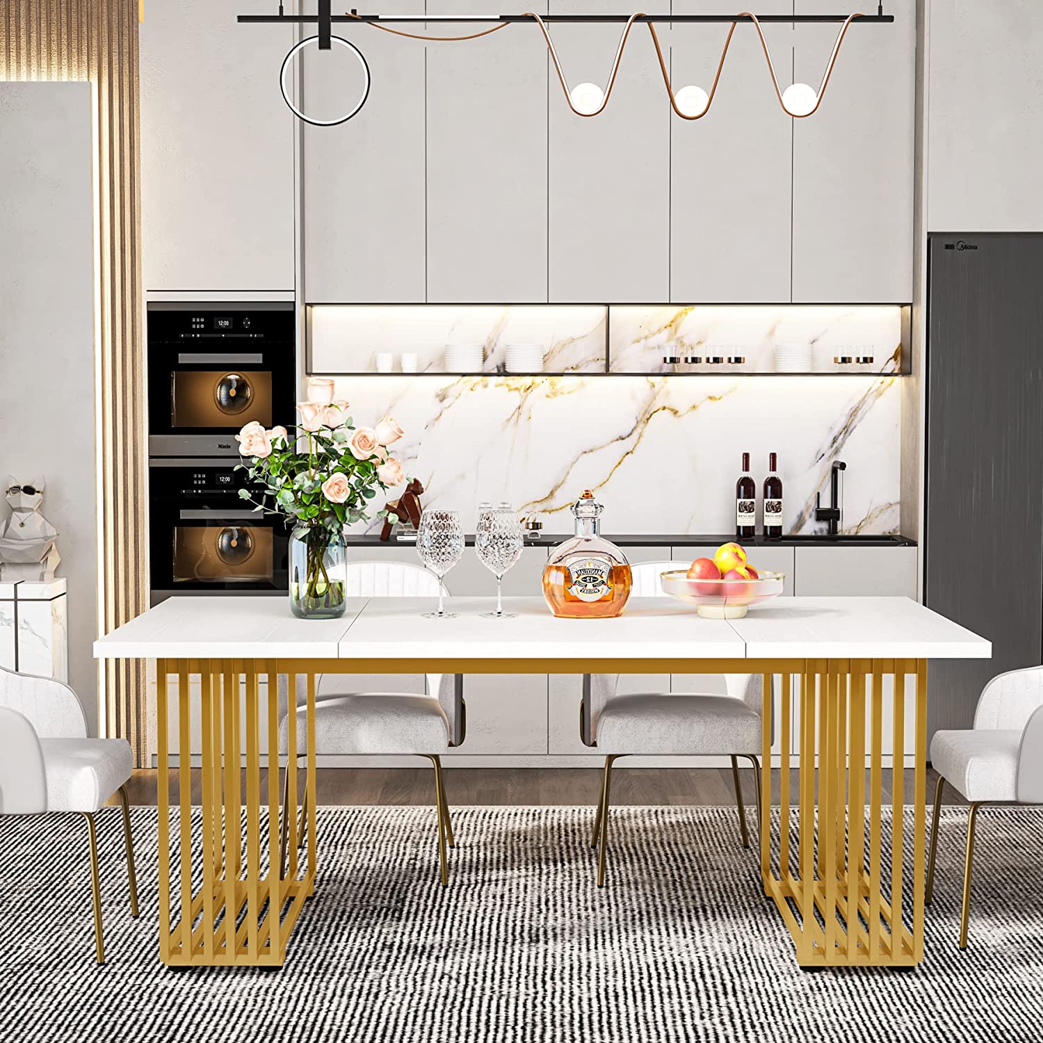 70.8" Modern Dining Table, Tribesigns Kitchen Table for 6-8 People