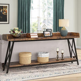 180cm Console Table, Extra Long Industrial Sofa Table with Metal Frame 3