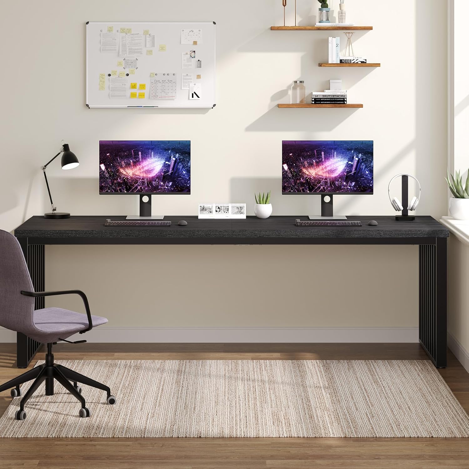 71" Home Office Computer Desk - Heavy Duty Metal Frame Workstation