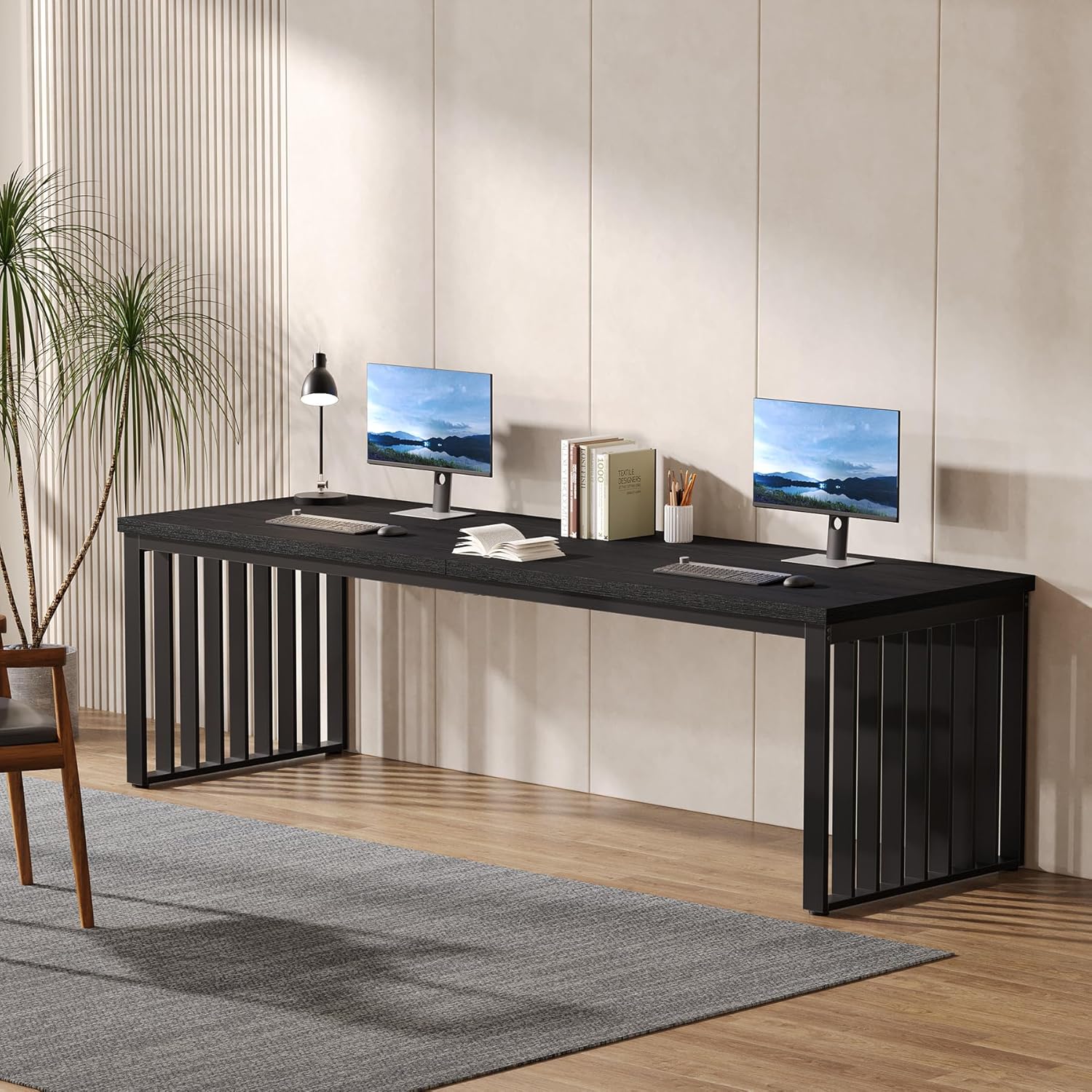 71" Home Office Computer Desk - Heavy Duty Metal Frame Workstation