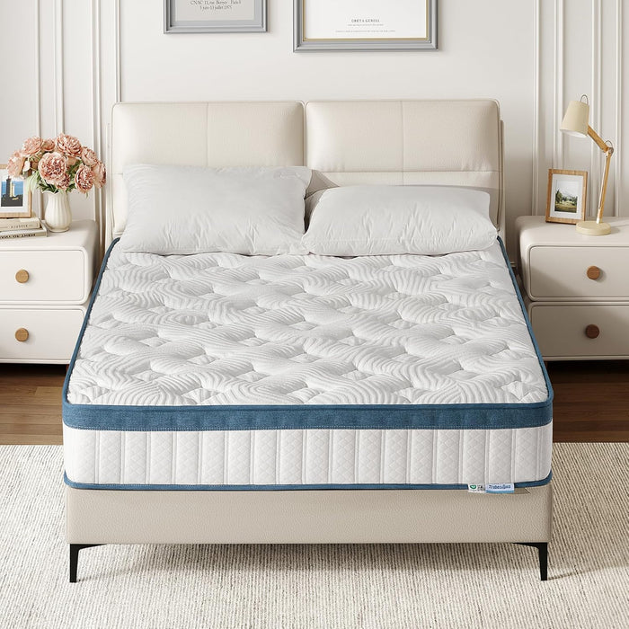 90 x 200 cm Pocket Spring Mattress, H2 Firm Mattress with Memory Foam and Washable Cover