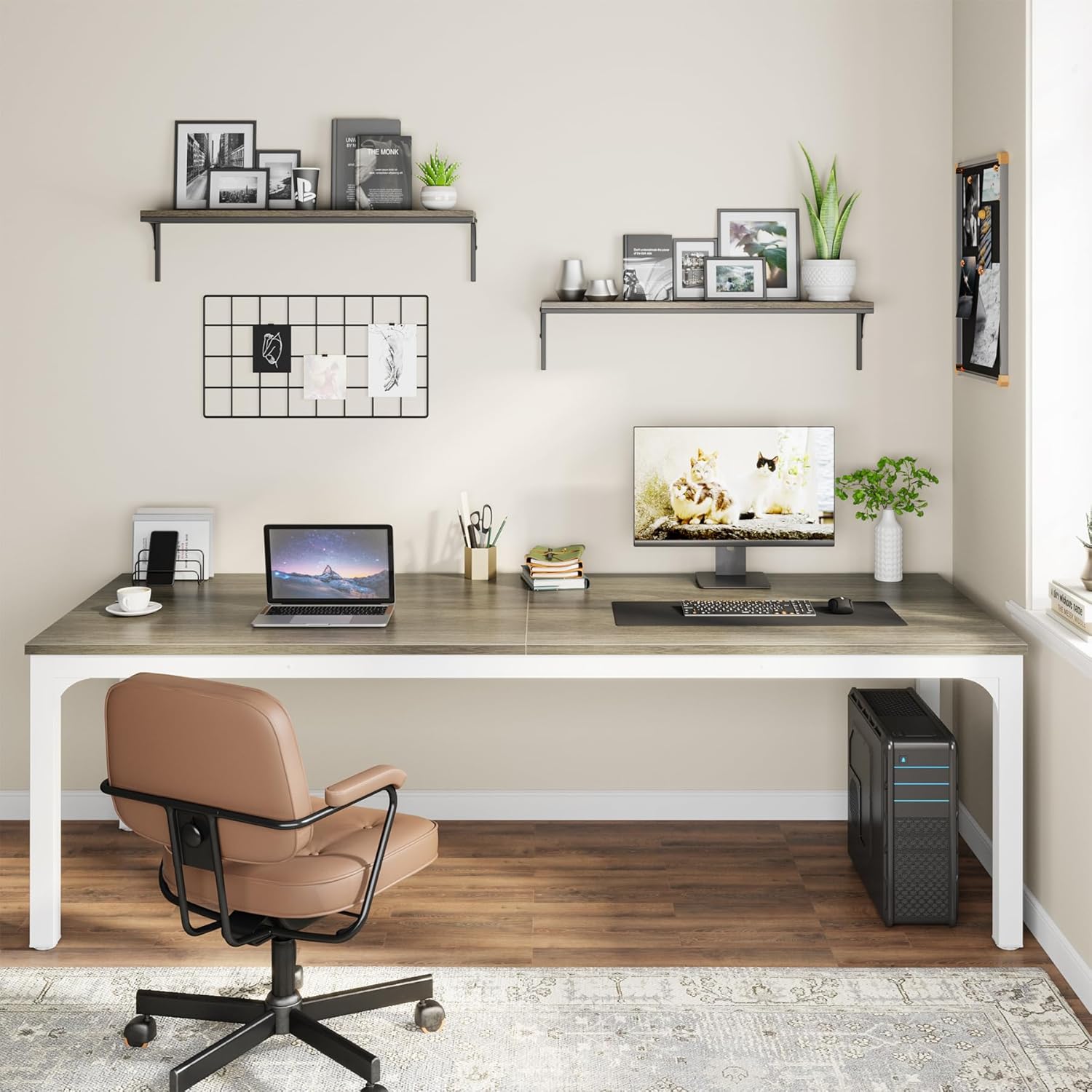78.7" Rectangle Executive Desk,  Computer Desk 6FT Conference Table