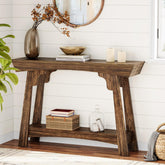2-Tier Wood Entryway Table with Storage, Farmhouse Narrow Sofa Table 3