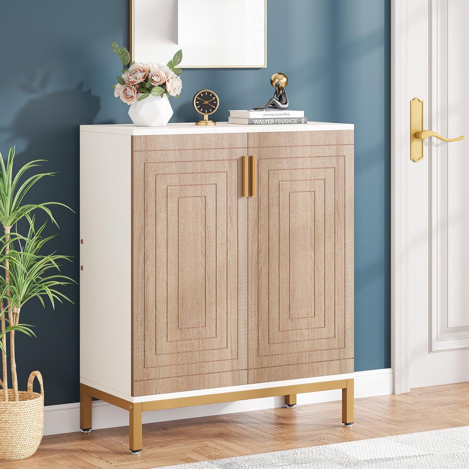 20-Pair Shoe Storage Cabinet with Doors, 6-Tier Freestanding Entryway Organizer Rack