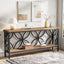 63" Industrial Console Table, Narrow Sofa Table with Storage Shelf