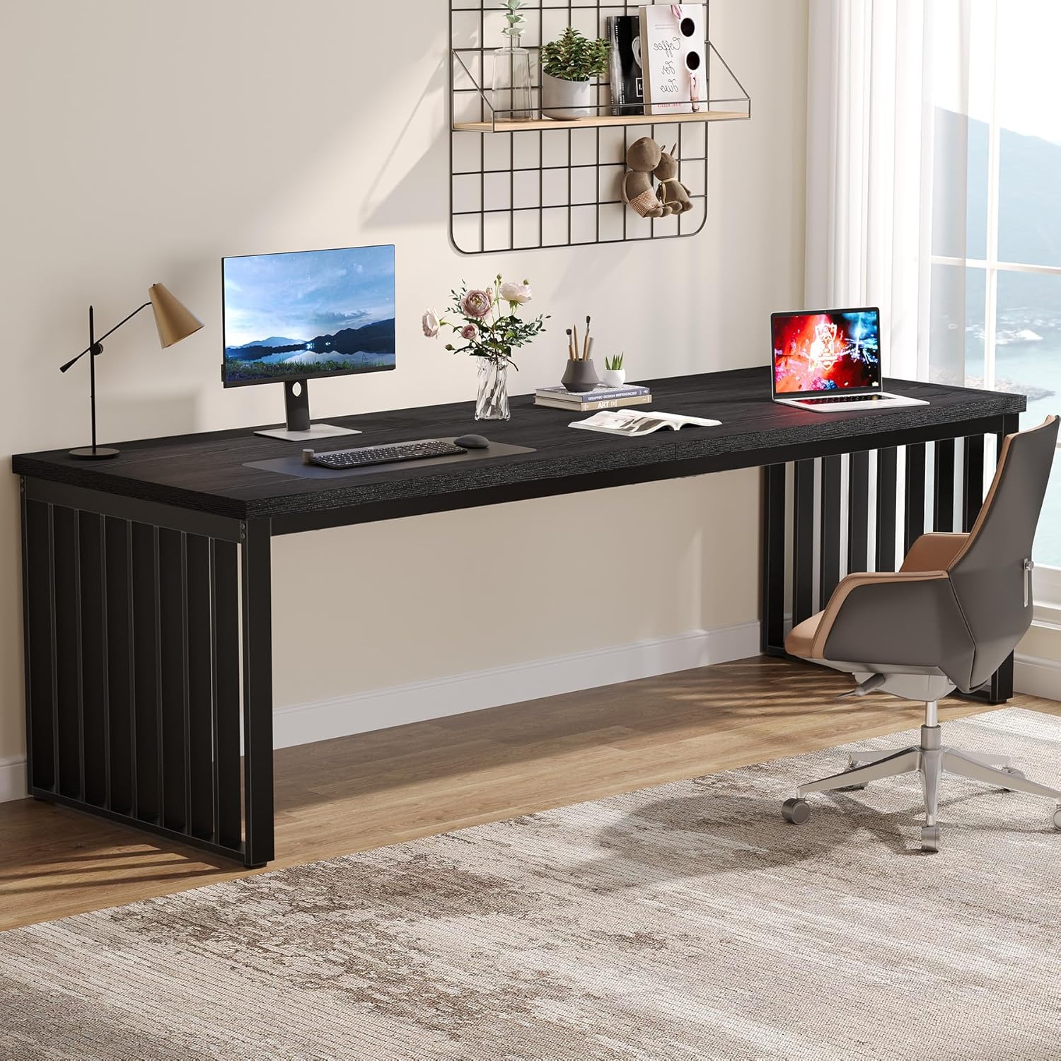 71" Home Office Computer Desk - Heavy Duty Metal Frame Workstation