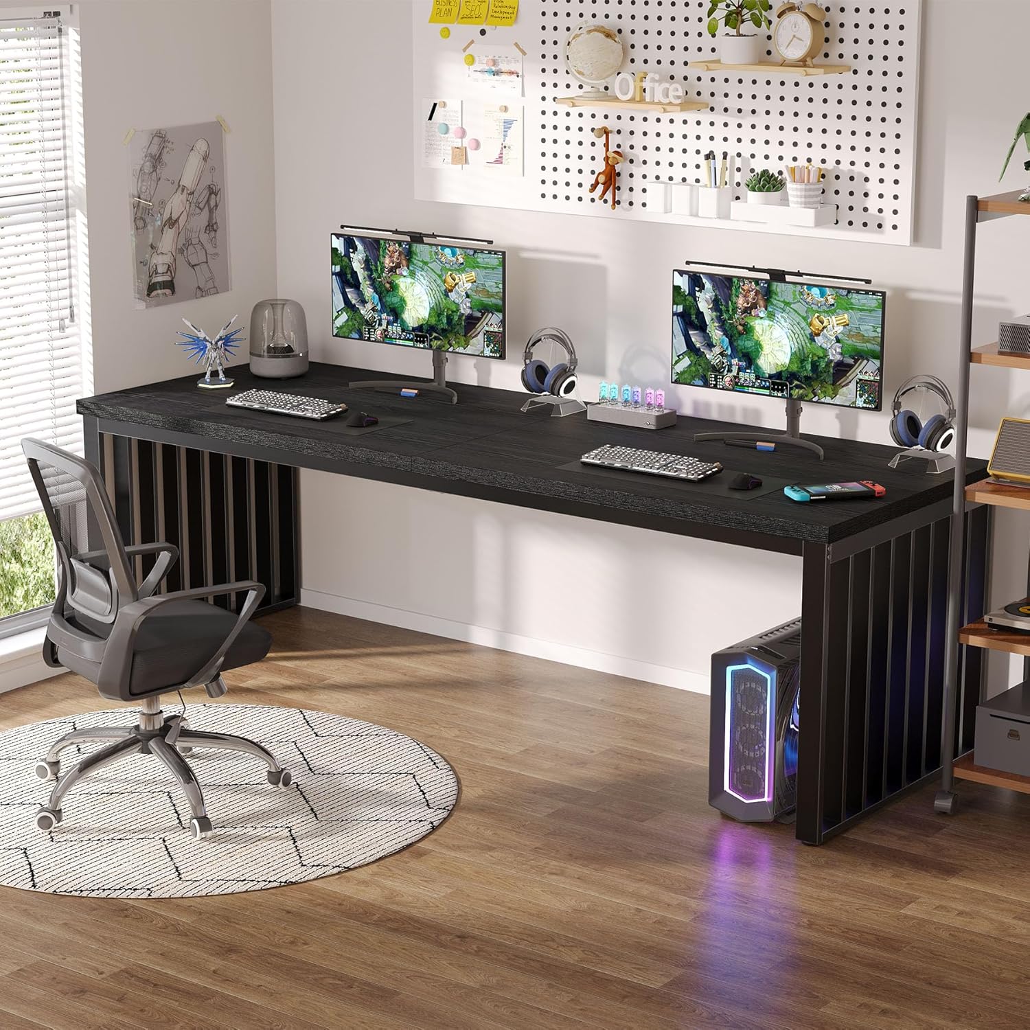 71" Home Office Computer Desk - Heavy Duty Metal Frame Workstation