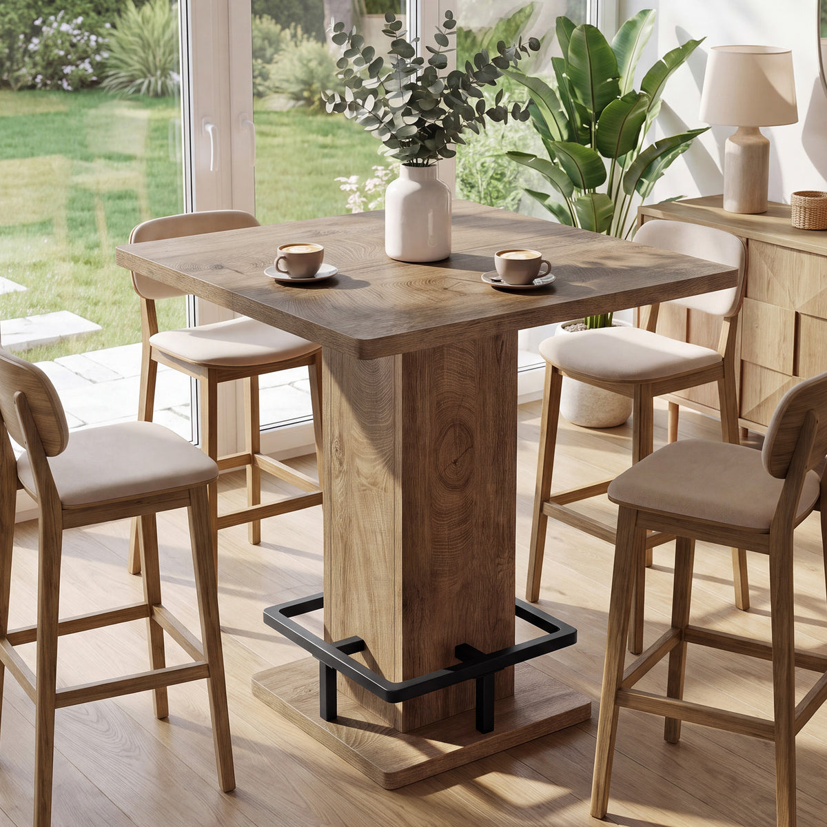 81cm Square Counter Height Dining Table, Small Space Kitchen Table
