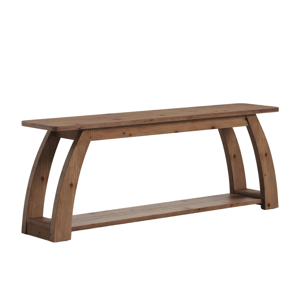 160cm TV Stand, 2-Tier Solid Wood Entertainment Centre with Open Storage for up to 75" TVs