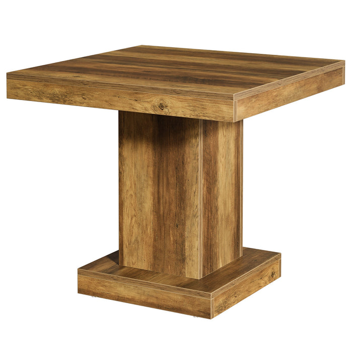 80cm Square Dining Table, Rustic 4-Seater Kitchen Table for Small Spaces
