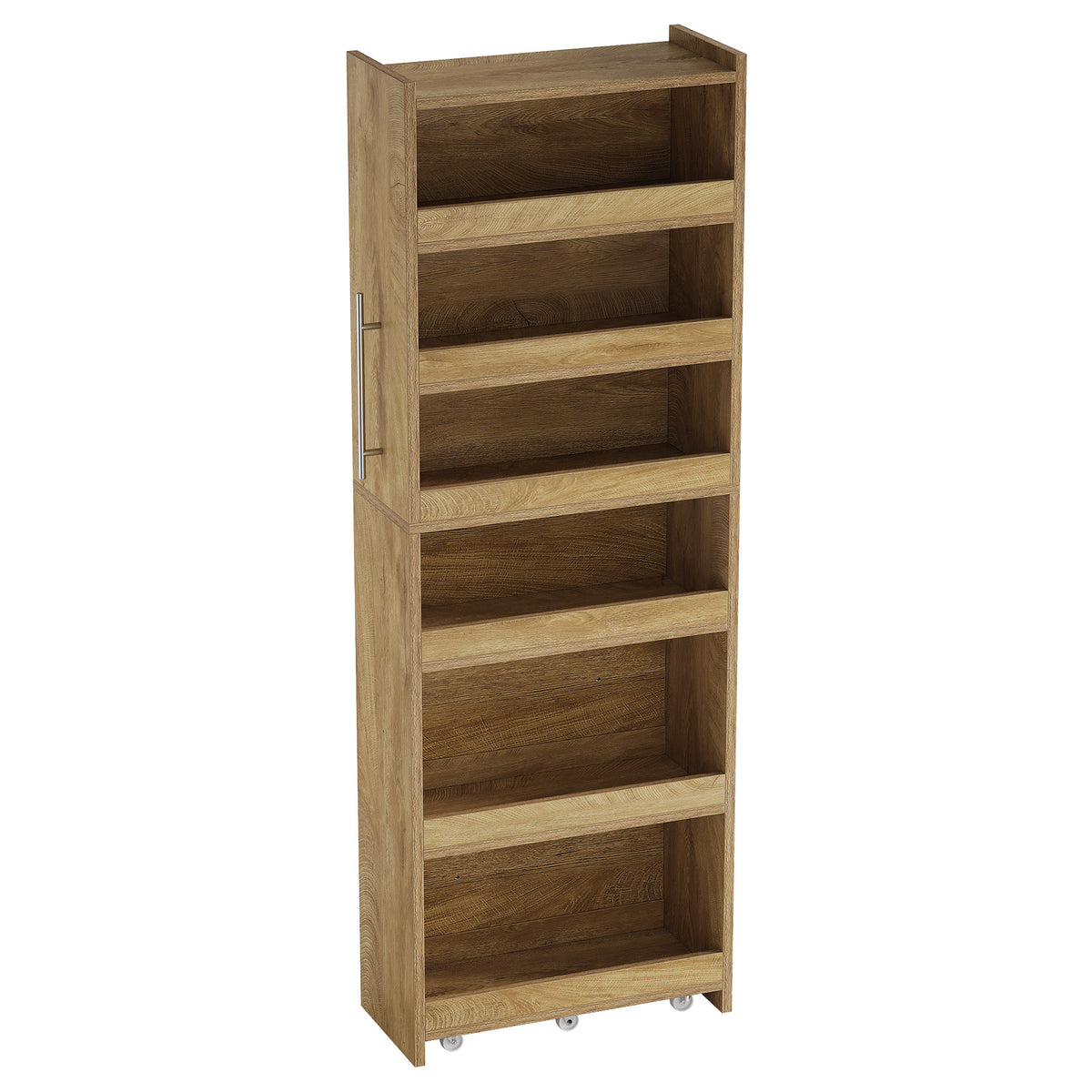 185cm Slim Storage Trolley, 6-Tier Kitchen Cabinet on Wheels