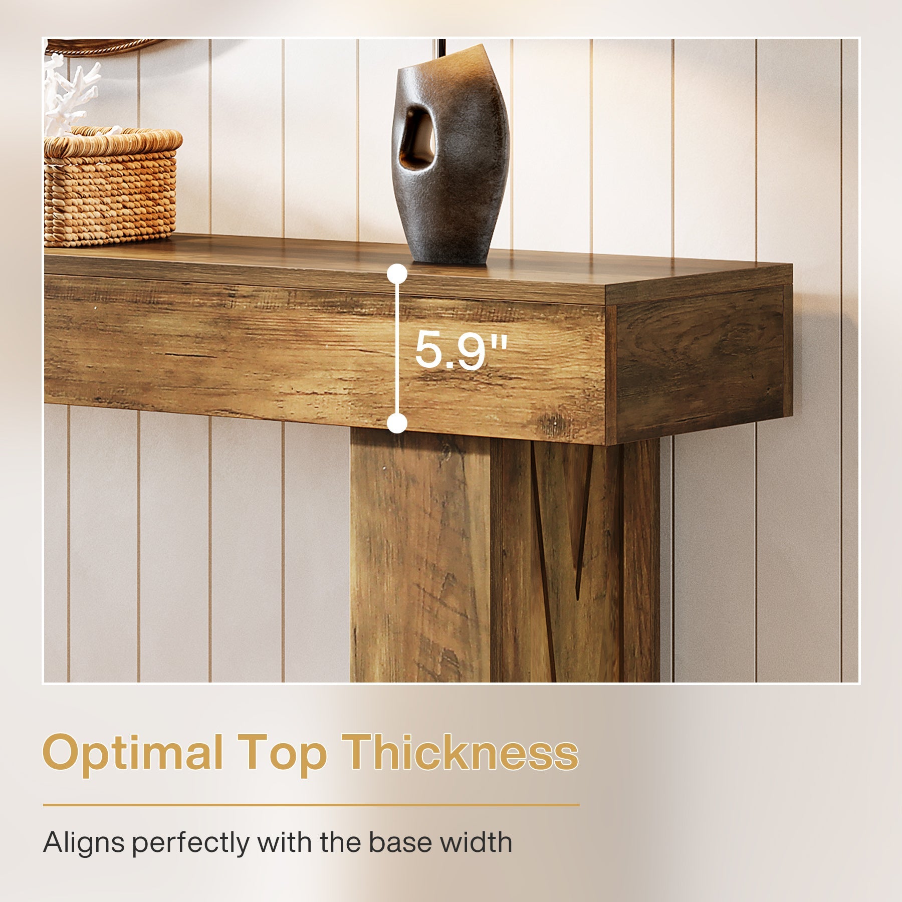 63" Narrow Console Table, Modern Sofa Table for Entryway Living Room