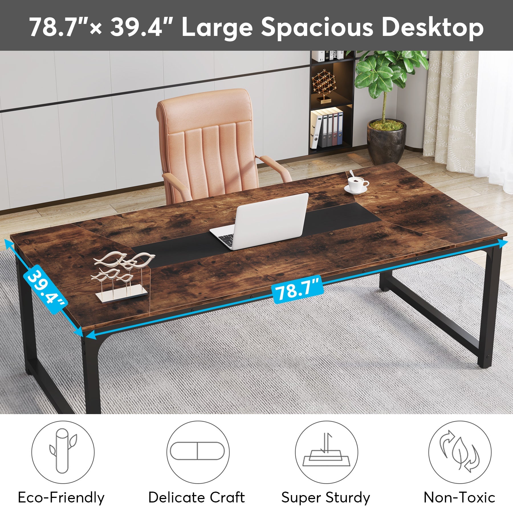 Tribesigns Conference Table, 6FT Rectangular Meeting Seminar Table Tribesigns