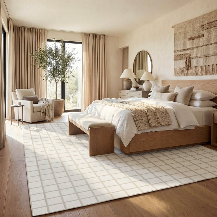 Tribesigns Modern Checked Rug, Washable Checkered Rug, Soft and Non-Slip for the Living Room, OEKO-TEX Certified
